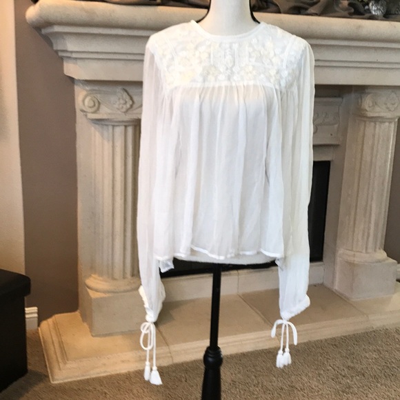 Free People Retro Sheer Blouse - Picture 2 of 7